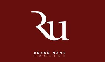 ru lettere dell'alfabeto iniziali monogramma logo ur, r e u vettore