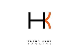 hk lettere dell'alfabeto iniziali monogramma logo kh, h e k vettore