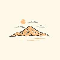 illustrazione vettoriale di montagna mare paesaggio logo design