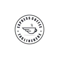 illustrazione vettoriale del design del logo della caffetteria espresso