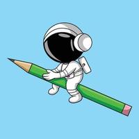 un astronauta e una matita vettore