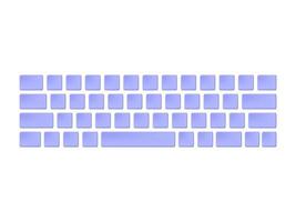 blu una tastiera. concetto minimo. illustrazioni vettoriali 3d
