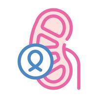 segno di illustrazione vettoriale dell'icona del colore del cancro ai reni