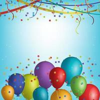 gruppo di colori lucidi elio palloncini sfondo. set di palloncini per compleanno, anniversario, decorazioni per feste. illustrazione vettoriale eps10