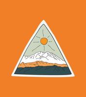 montagne rocciose disegno vettoriale durante il giorno per il design di badge, emblema, t-shirt art, tee design