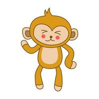clip art di scimmia con design cartone animato vettore
