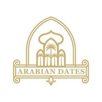 logo dell'albero delle date islamiche. vettore dell'albero delle date e della moschea