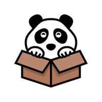 il panda carino piace a molte persone. modello vettoriale di progettazione del logo