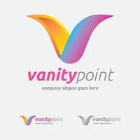 modello di logo di vanity shop e lettera v vettore