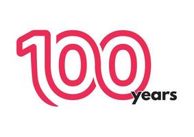 Logo e tipografia del 100° anno vettore