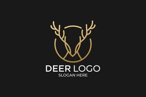 set logo cervo semplice e minimalista vettore