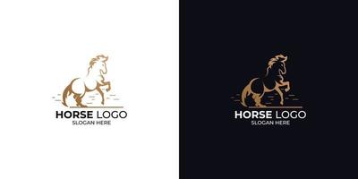 insieme di logo del cavallo di stile della siluetta vettore