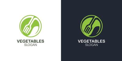 set di logo di verdure eleganti e minimaliste vettore