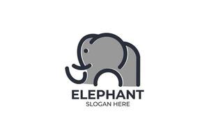 set logo elefante semplice e minimalista vettore