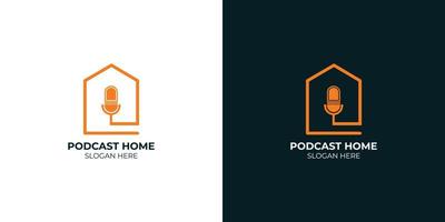 set di logo per la casa podcast minimalista vettore