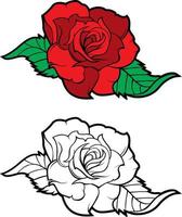 tatuaggio rosa fiore. illustrazione vettoriale arte vettore isolato