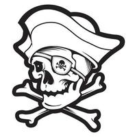 mascotte del teschio dei pirati. logotipo sportivo. etichetta. isolato su bianco vettore