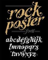 alfabeto poster rock. elementi di design vettore