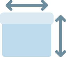 illustrazione vettoriale della dimensione del pacco su uno sfondo. simboli di qualità premium. icone vettoriali per il concetto e la progettazione grafica.