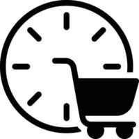 illustrazione vettoriale del tempo dello shopping su uno sfondo. simboli di qualità premium. icone vettoriali per il concetto e la progettazione grafica.