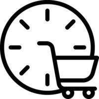 illustrazione vettoriale del tempo dello shopping su uno sfondo. simboli di qualità premium. icone vettoriali per il concetto e la progettazione grafica.