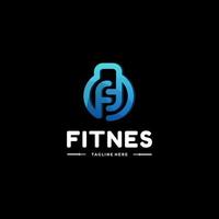 illustrazione del logo vettoriale stile colorato gradiente fitness.