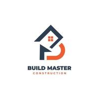 illustrazione del logo vettoriale build master stile doppio significato.