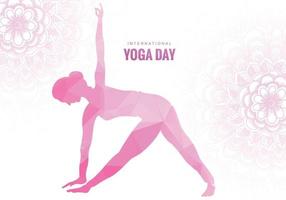 sfondo della carta celebrazioni della giornata internazionale dello yoga 21 giugno vettore