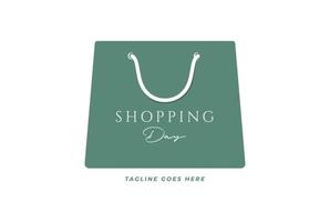 elegante borsa della spesa di lusso in vendita negozio di sconti boutique logo design vettoriale