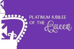 giubileo di platino della regina con elegante tipografia. Carta del 70° anniversario con il simbolo della monarchia. grafica vettoriale reale britannica