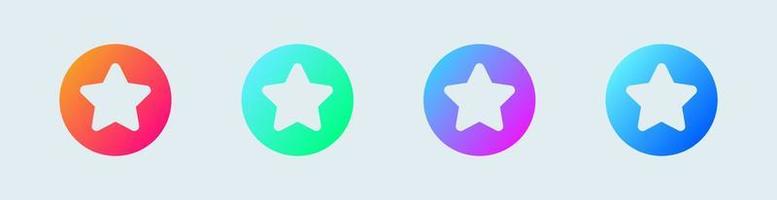 icona di stelle impostata in cerchio e colori sfumati. icona vettore interfaccia utente.