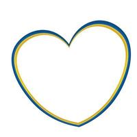 bandiera a forma di cuore dell'ucraina. illustrazione vettoriale isolato su sfondo bianco