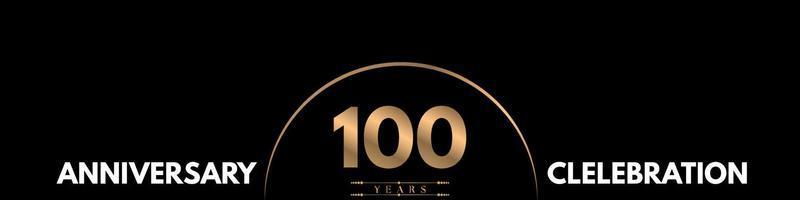 Celebrazione dell'anniversario di 100 anni con numero elegante isolato su sfondo nero. disegno vettoriale per biglietto di auguri, festa di compleanno, matrimonio, festa evento, cerimonia, biglietto d'invito.
