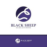 vettore di progettazione del logo delle pecore della testa, illustrazione del modello di concetti del logo delle pecore creative.