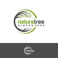 vettore di progettazione del logo dell'albero della natura, illustrazione del modello di concetti del logo dell'albero creativo.