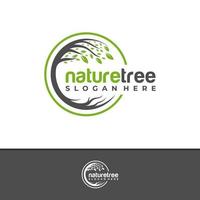 vettore di progettazione del logo dell'albero della natura, illustrazione del modello di concetti del logo dell'albero creativo.