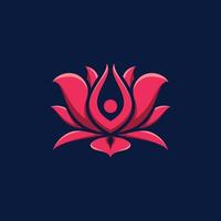 bellezza fiore di loto logo spa logo vettore yoga e terapia simbolo