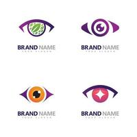 set di concetto creativo occhi logo design modello icona logo cura degli occhi vettore