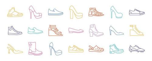 collezione di scarpe da uomo e da donna per la moda e la bellezza nelle illustrazioni vettoriali