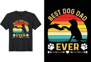 miglior papà cane di sempre, design t-shirt, design t-shirt per la festa del papà vettore