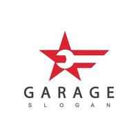 modello di progettazione del logo del garage della stella vettore