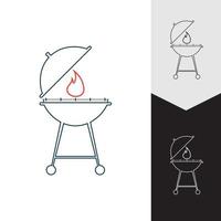 illustrazione vettoriale dell'icona del barbecue