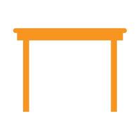 eps10 vettore arancione tavolo o scrivania in legno icona in semplice stile piatto alla moda isolato su priorità bassa bianca