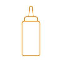 eps10 vettore arancione ketchup o senape spremere l'icona della linea della bottiglia in semplice stile piatto e alla moda isolato su sfondo bianco