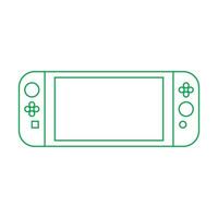 eps10 verde vettore videogioco dispositivo portatile linea arte icona in semplice piatto stile moderno alla moda isolato su sfondo bianco