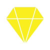 eps10 icona del diamante di vettore giallo o simbolo in semplice stile piatto alla moda isolato su priorità bassa bianca