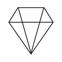 eps10 icona della linea del diamante di vettore nero o simbolo in stile semplice piatto alla moda isolato su priorità bassa bianca