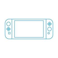 eps10 vettore blu videogioco dispositivo portatile linea arte icona in semplice stile piatto e moderno alla moda isolato su sfondo bianco