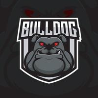 design del logo di gioco della mascotte del bulldog vettore