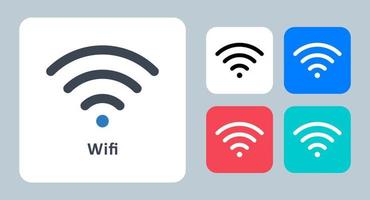 icona wifi - illustrazione vettoriale. wifi, wireless, segnale, internet, rete, connessione, comunicazione, connessione, linea, contorno, piatto, icone. vettore